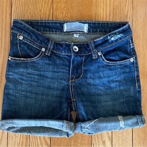 Paper Denim & Cloth Dark Indigo Rolled Cuff Jean Shorts